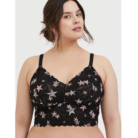 torrid Other - Torrid Black and Pink Star Lace Bralette